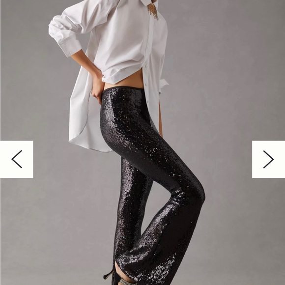 By Anthropologie Joni Sequin Flare Pants - Picture 3 of 5